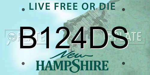 B124DS New Hampshire License Plate