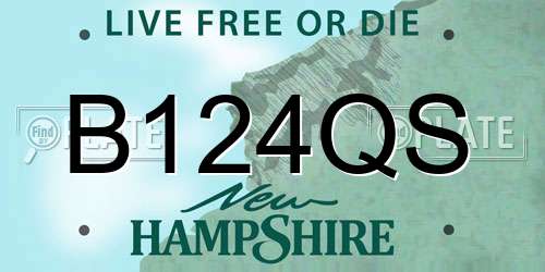 B124QS New Hampshire License Plate