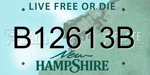 B12613B New Hampshire License Plate