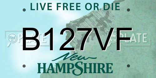B127VF New Hampshire License Plate
