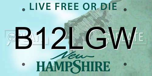 B12LGW New Hampshire License Plate