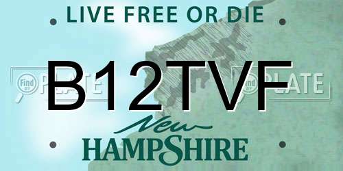 B12TVF New Hampshire License Plate