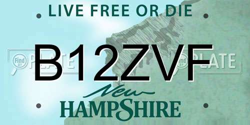 B12ZVF New Hampshire License Plate