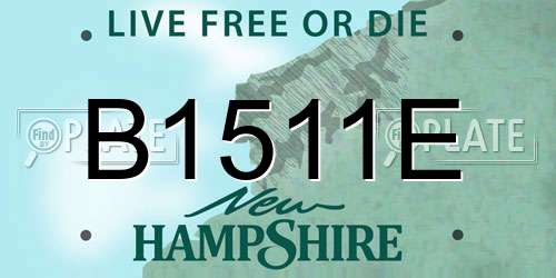 B1511E New Hampshire License Plate
