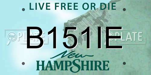 B151IE New Hampshire License Plate