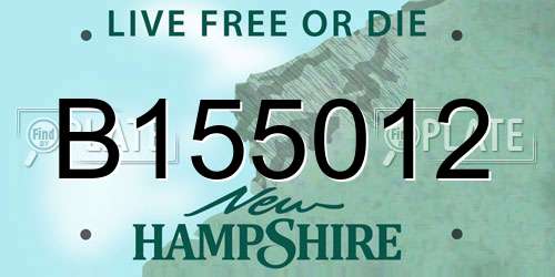 B155012 New Hampshire License Plate