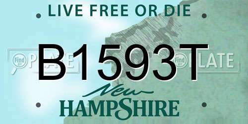B1593T New Hampshire License Plate