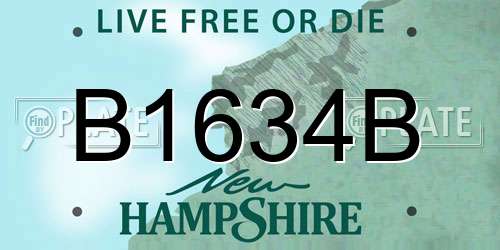 B1634B New Hampshire License Plate
