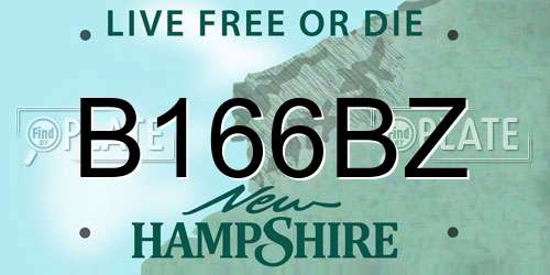 B166BZ New Hampshire License Plate