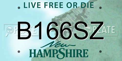 B166SZ New Hampshire License Plate