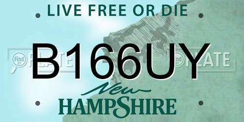 B166UY New Hampshire License Plate