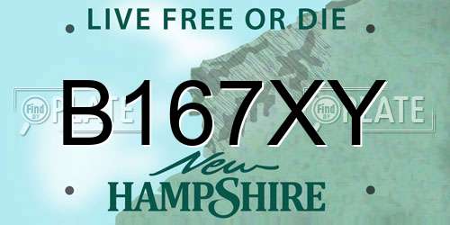 B167XY New Hampshire License Plate