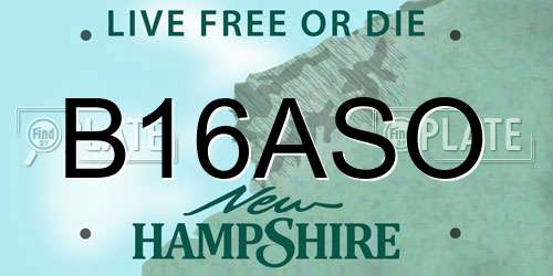 B16ASO New Hampshire License Plate