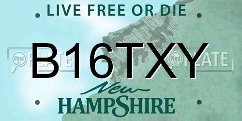 B16TXY New Hampshire License Plate
