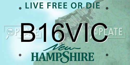 B16VIC New Hampshire License Plate
