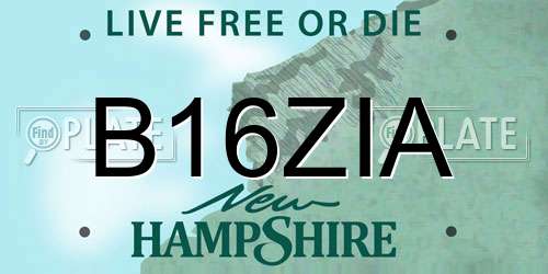 B16ZIA New Hampshire License Plate