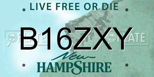 B16ZXY New Hampshire License Plate
