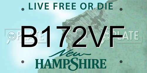 B172VF New Hampshire License Plate