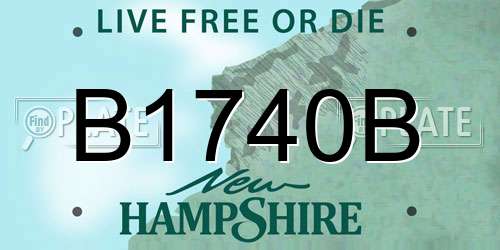 B1740B New Hampshire License Plate