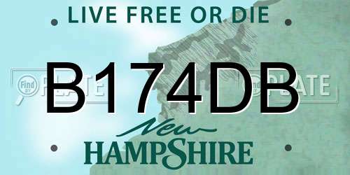 B174DB New Hampshire License Plate