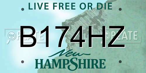 B174HZ New Hampshire License Plate