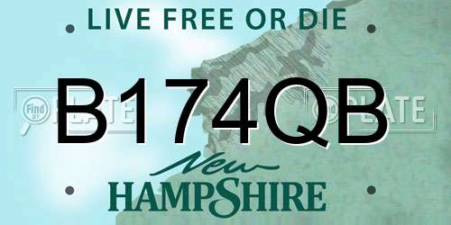 B174QB New Hampshire License Plate
