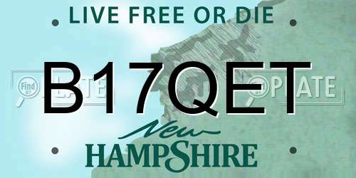 B17QET New Hampshire License Plate