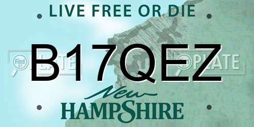 B17QEZ New Hampshire License Plate