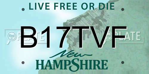 B17TVF New Hampshire License Plate