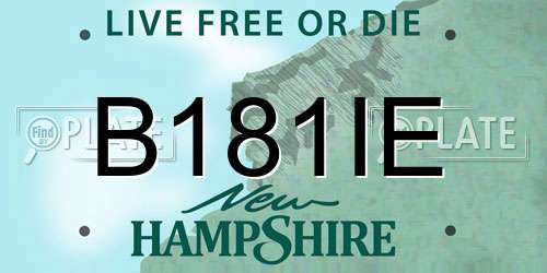 B181IE New Hampshire License Plate