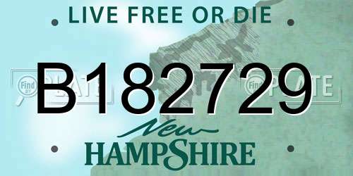 B182729 New Hampshire License Plate