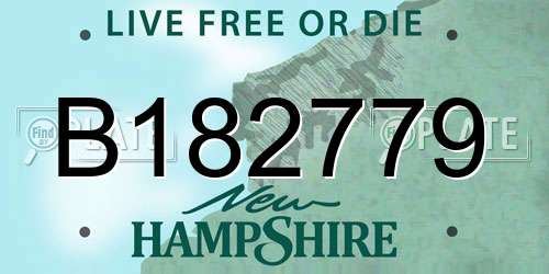 B182779 New Hampshire License Plate