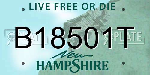 B18501T New Hampshire License Plate