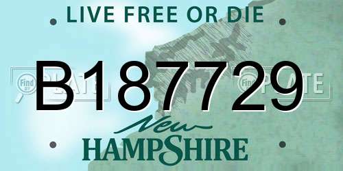 B187729 New Hampshire License Plate