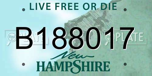 B188017 New Hampshire License Plate