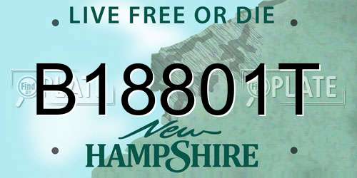 B18801T New Hampshire License Plate