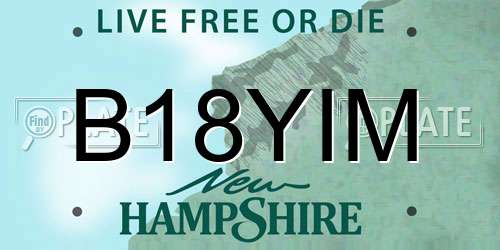 B18YIM New Hampshire License Plate