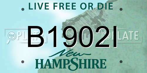 B1902I New Hampshire License Plate