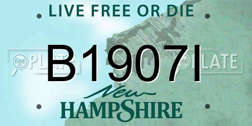 B1907I New Hampshire License Plate