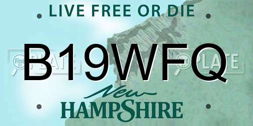 B19WFQ New Hampshire License Plate