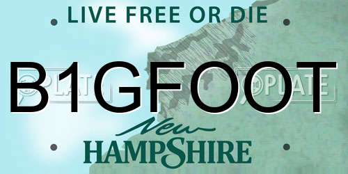 B1GFOOT New Hampshire License Plate