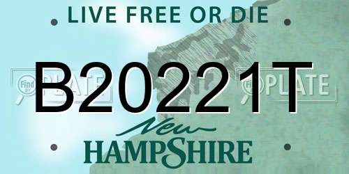 B20221T New Hampshire License Plate