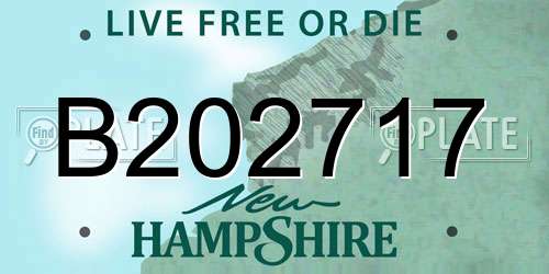 B202717 New Hampshire License Plate