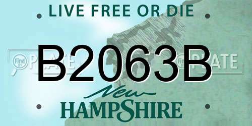 B2063B New Hampshire License Plate