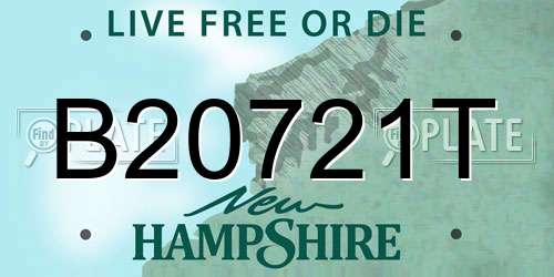 B20721T New Hampshire License Plate
