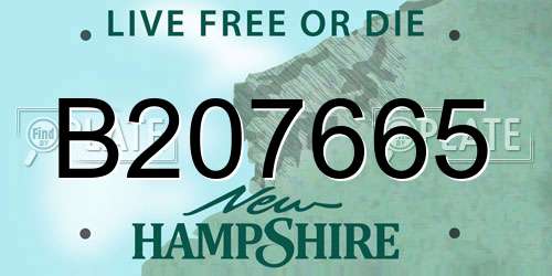 B207665 New Hampshire License Plate