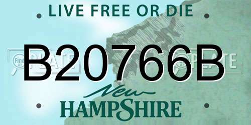 B20766B New Hampshire License Plate