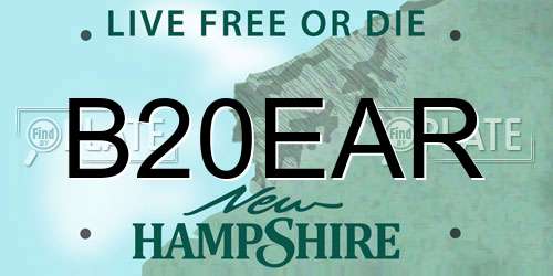 B20EAR New Hampshire License Plate