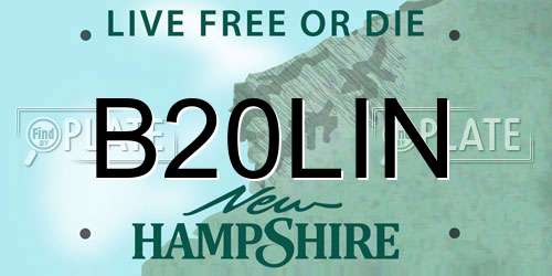 B20LIN New Hampshire License Plate