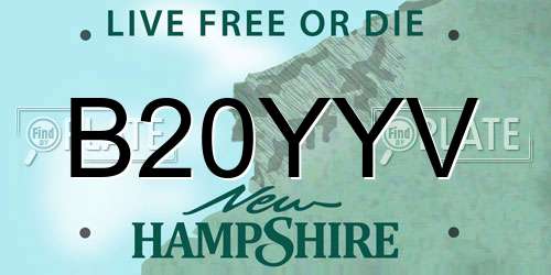 B20YYV New Hampshire License Plate